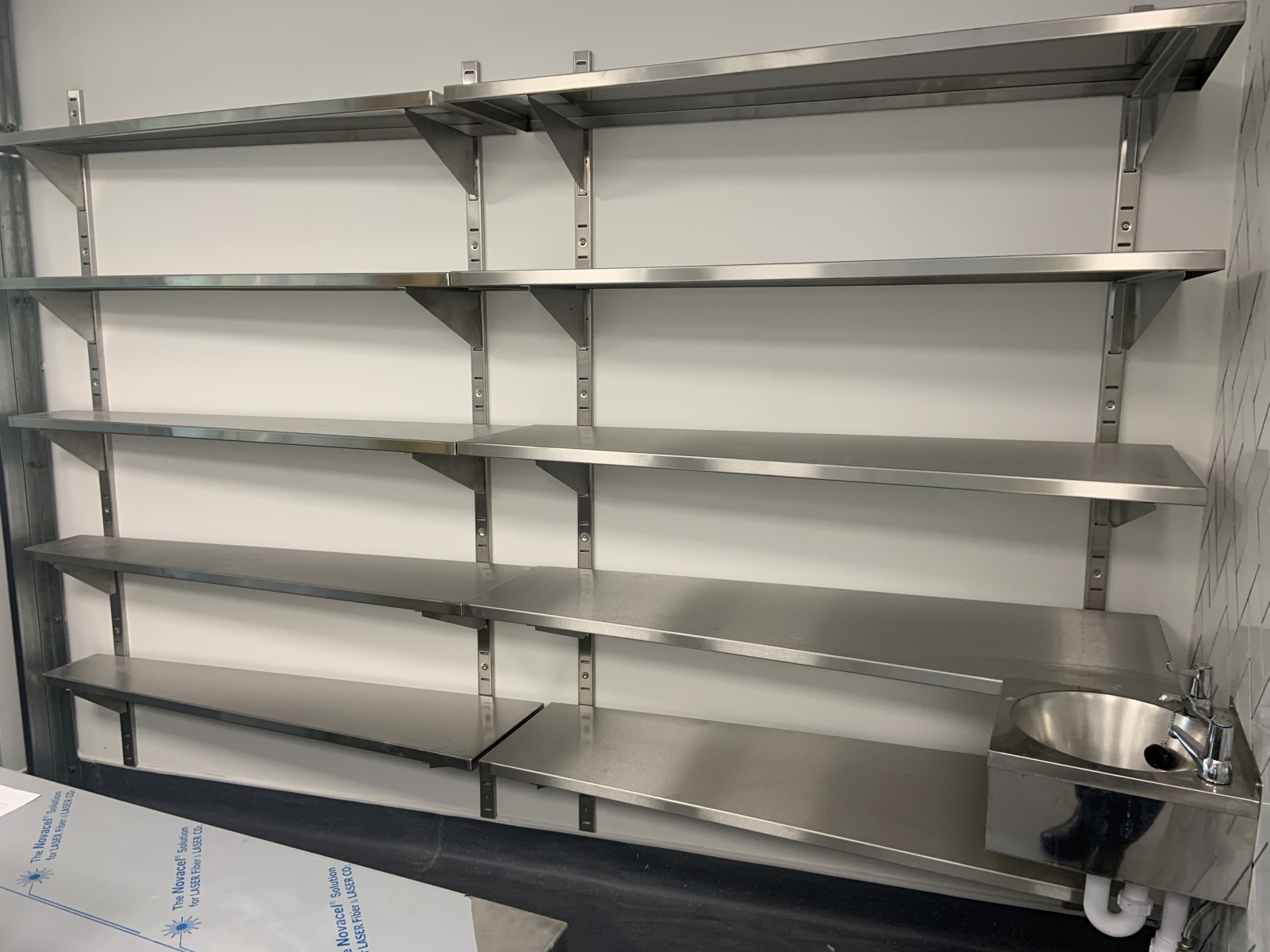 Tapered Stainless Steel Shelves